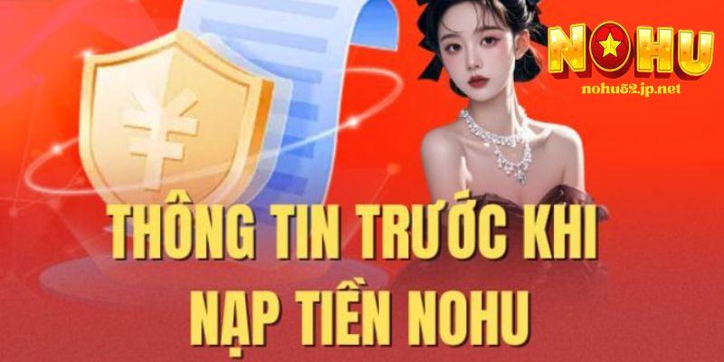 Yêu cầu khi nạp tiền nohu